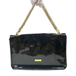 Halston Heritage Carla Black Patent Leather Handbag - 8.5” x 12.25” x 1.75”